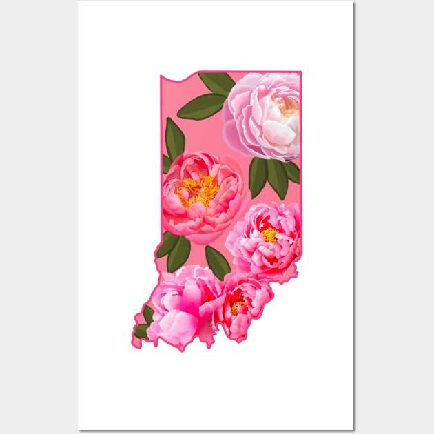 Indiana State Flower Peony Wall Art by avadoodle